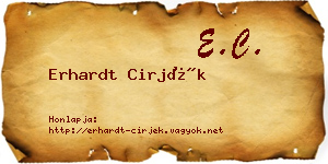 Erhardt Cirjék névjegykártya